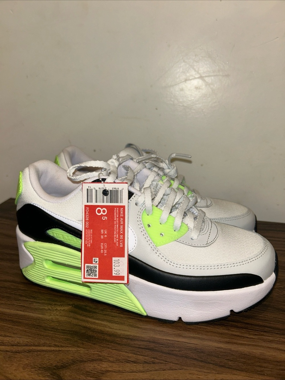 Nike Air Max 90 LV8 "Photon Dust/Lime Blast"  FD4328-002 Women 8.5